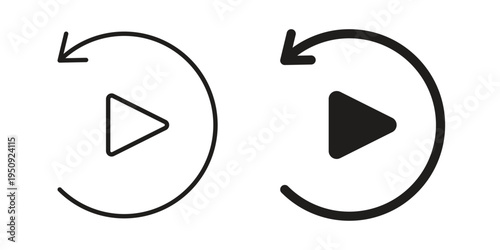 Playback icon symbol, logo illustration. Vector graphics web design.