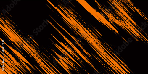 orange black brush Car sticker wrap pattern banner abstract sporty lines black orange color combination grunge brush modern pattern racing motorsport design.vector illustration. eps 10