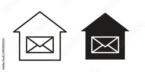 Post office icon symbol, logo illustration. Vector graphics web design.
