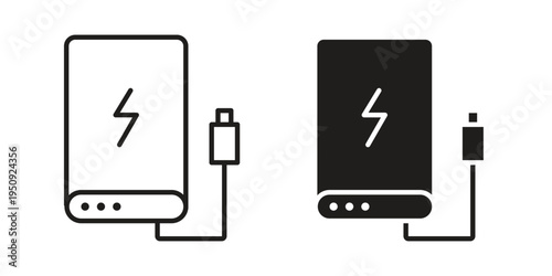 Power bank icon symbol, logo illustration. Vector graphics web design.
