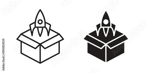 Product release icon symbol, logo illustration. Vector graphics web design.