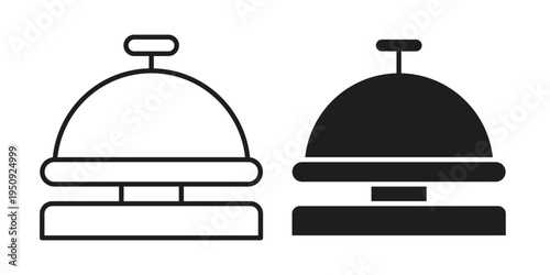 Reception bell icon symbol, logo illustration. Vector graphics web design.