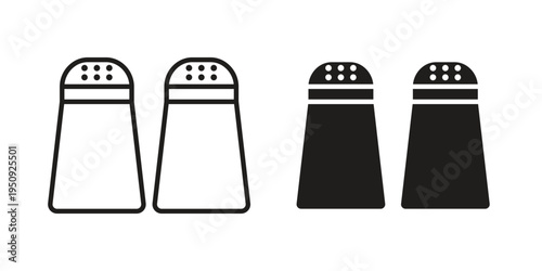 Salt and pepper shakers icon symbol, logo illustration. Vector graphics web design.