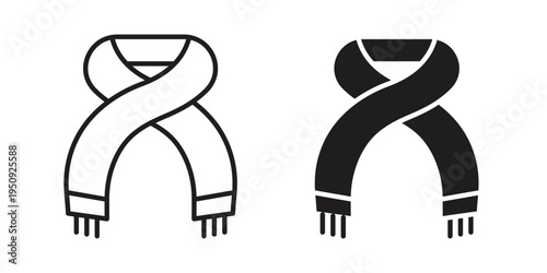 Scarf icon symbol, logo illustration. Vector graphics web design.