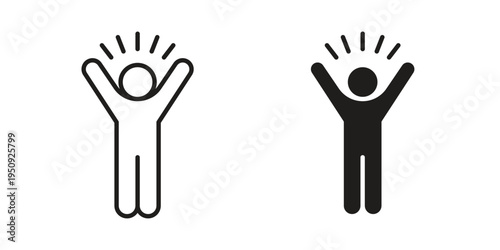 Self confidence icon symbol, logo illustration. Vector graphics web design.