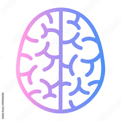 brain Line Gradient Icon