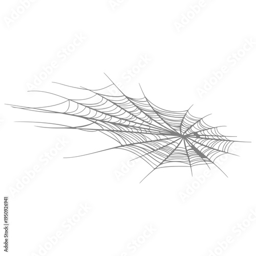 Realistic spider web vector illustration set isolated on transparent background. Creepy cobweb corner decoration for Halloween design, spooky gothic gothic aesthetic, hand-drawn net pattern graphic.