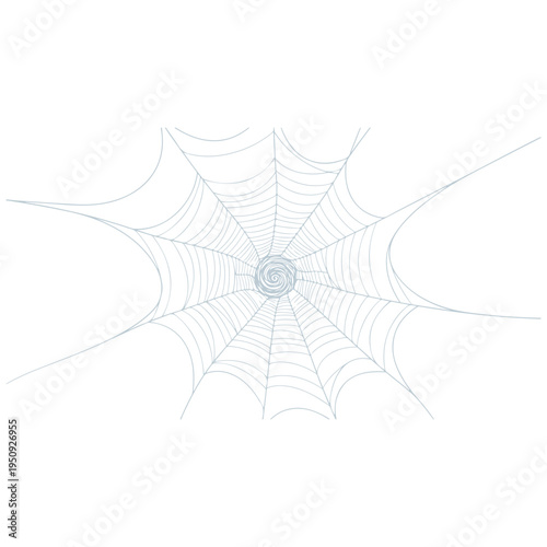Realistic spider web vector illustration set isolated on transparent background. Creepy cobweb corner decoration for Halloween design, spooky gothic gothic aesthetic, hand-drawn net pattern graphic.