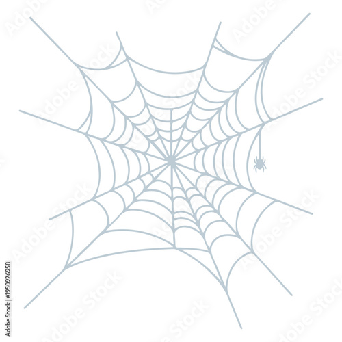 Realistic spider web vector illustration set isolated on transparent background. Creepy cobweb corner decoration for Halloween design, spooky gothic gothic aesthetic, hand-drawn net pattern graphic.