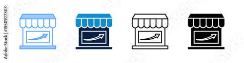 Market Multiple Style Icon Set Collection 