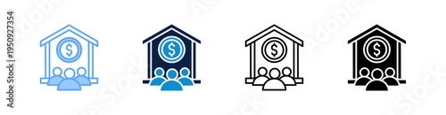 Asset Class Multiple Style Icon Set Collection 