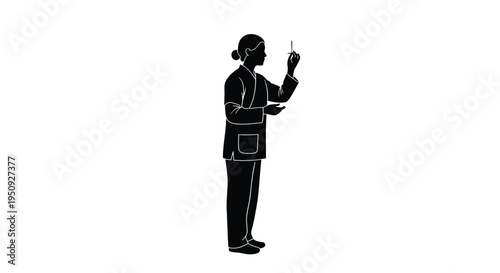 Vector illustration of a businesswoman using a smartphone