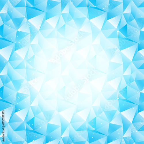 冷たい氷イメージのポリゴンフレーム_正方形