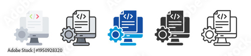 programming icon set multi style various collection
