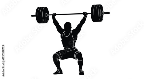 Vector illustration of a man lifting weights