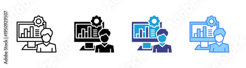 Administration icon set multiple style collection