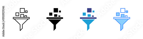 Filtering icon set multiple style collection