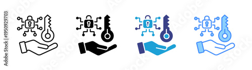 Access Control icon set multiple style collection