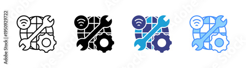 Deployment icon set multiple style collection