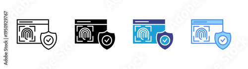 Authorization  icon set multiple style collection