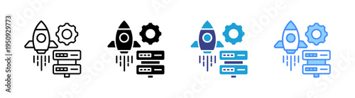 Deployment  icon set multiple style collection