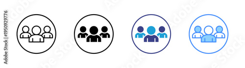 Users icon set multiple style collection
