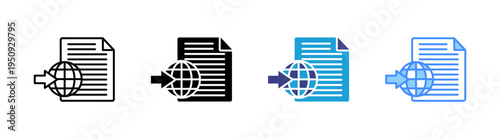 Dav icon set multiple style collection