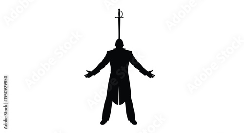 Silhouette of a man hanging from a cross vector