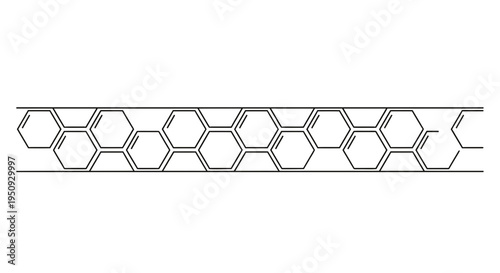 Abstract Hexagonal Nanotube Structure, Molecular Grid, Science and Technology Concept