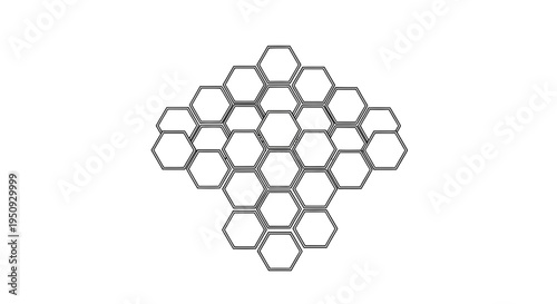 Abstract Hexagonal Grid Pattern, Geometric Honeycomb Structure, Digital Art