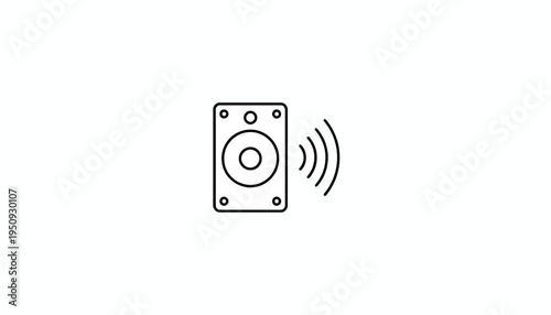 Abstract Sound Wave Icon: Speaker Emitting Audio Signal