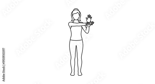 Woman stretching arm across body for shoulder flexibility exercise