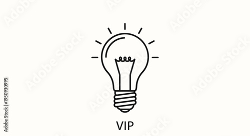 VIP Light Bulb Idea Symbol - Success and Innovation Concept