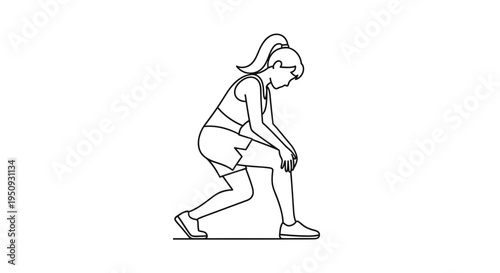 Woman athlete stretching leg, fitness, exercise, workout, healthy lifestyle, sport
