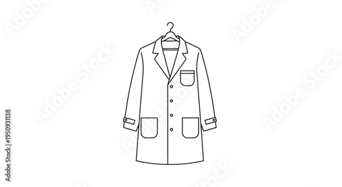 White Lab Coat on Hanger, Scientific Attire, Medical Professional Clothing