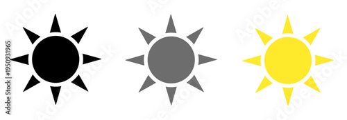 Sun icon set. Vector illustration of sun icon set