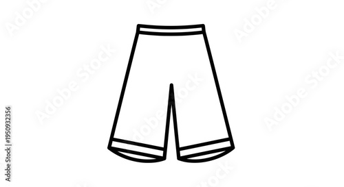 Simple Outline Icon of Shorts, Clothing Item Vector Illustration