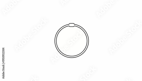Simple Ring Binder Clip Isolated on White Background, Minimalist Office Supply
