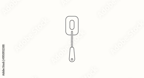Simple Spatula Icon Line Art Isolated on White Background