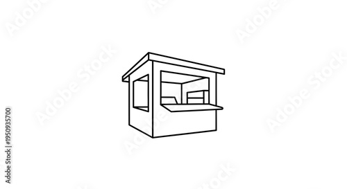 Simple Line Drawing of a Small Booth or Kiosk