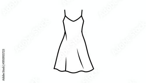 Simple Line Drawing of a Spaghetti Strap Dress