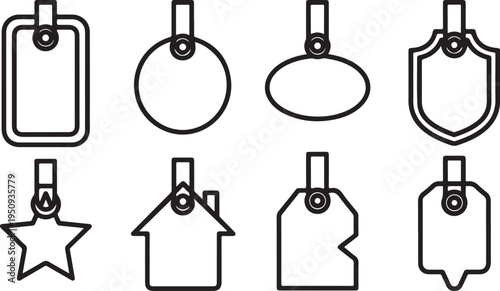 Variety of unique and creative hanging tags for crafting and labeling purposes Vector