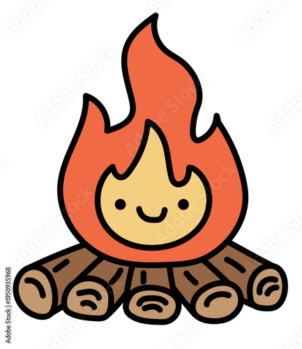 cute campfire illustration
