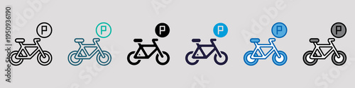 Bike Parking Single Icon Pack Multistyle