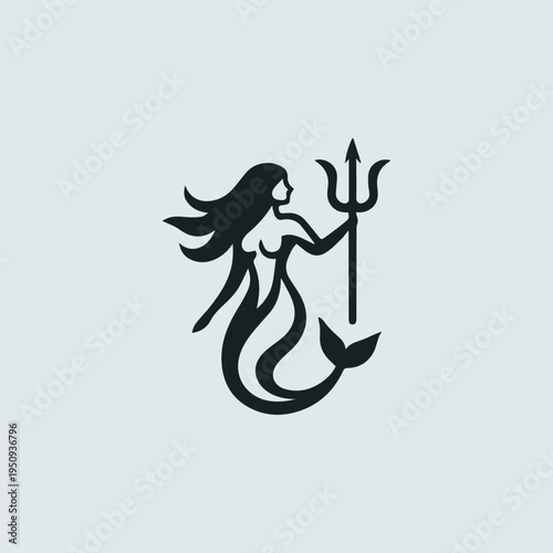 Mermaid Trident Logo