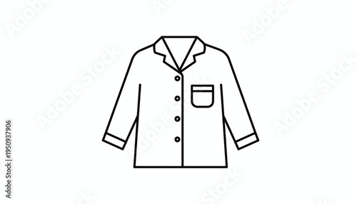 Simple Line Art Icon of a Pajama Shirt