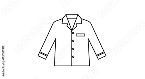 Simple Line Art Icon of a Pajama Shirt