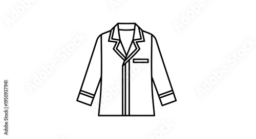 Simple Line Art Icon of a Pajama Shirt