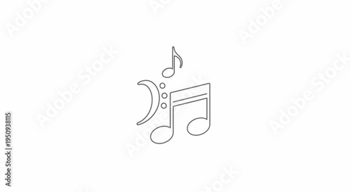 Music notes and treble clef symbol.