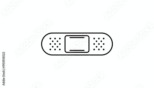 Simple Line Art Icon of a Bandage
